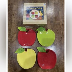 NIB Cornucopia Apple Plates Set